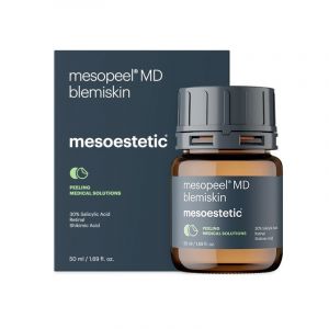 Mesoestetic Mesopeel MD Blemiskin - Skin types prone to acne and seborrhoea. Keratolytic, comedolytic, anti-inflammatory and antibacterial effect. It favours the control of sebaceous secretion and reduces pore size and basal erythema