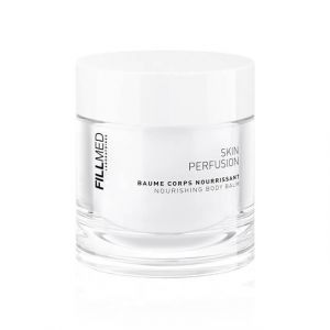 Fillmed Skin Perfusion Nourishing Body Balm is a rich silky textured body balm that nourishes dry skin. It forms a protective film on the skin, which strengthens the dermal barrier and locks in precious hydration for long lasting moisture.