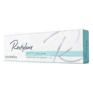 Restylane® Lyft Lidocaine is a hyaluronic acid-based filler suitable for injection into the deep dermis to superficial subcutis. Use the product to correct moderate to severe facial folds and wrinkles such as nose-to-mouth lines, frown lines, chin and che