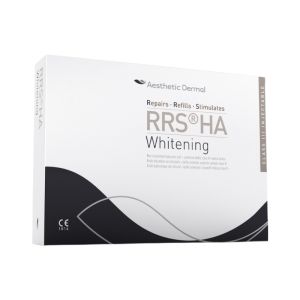 RRS® HA Whitening is a dermal implant especially indicated for sun damaged skins, since the filling effect of sun induced dermal atrophy by hyaluronic acid assisted by a protective buffer with skin tone uniformization and whitening action, that is excessi